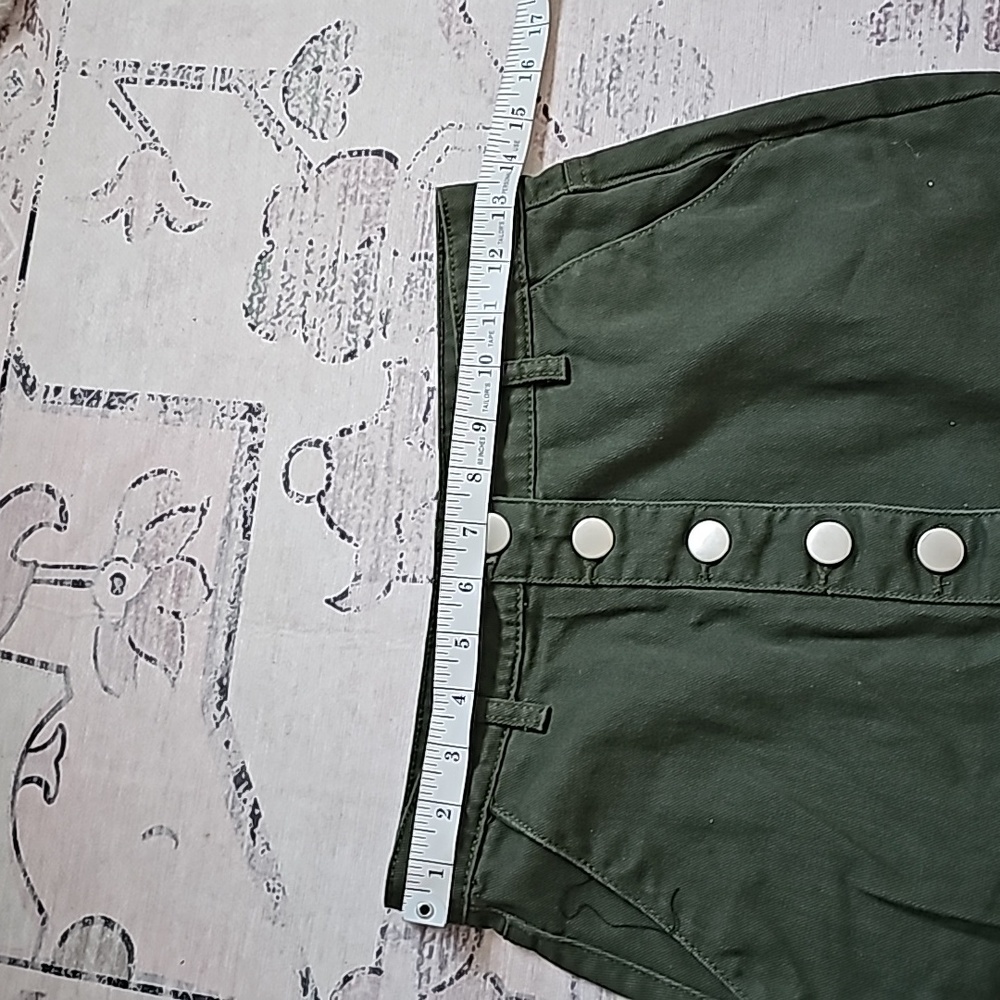 Forever 21 Olive Green Button-Front Midi Skirt - Picture 6 of 7